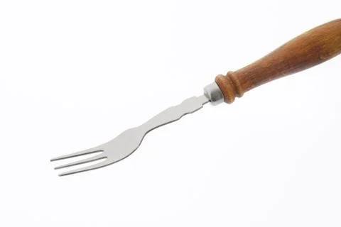 Dessert fork with wooden handle Photos