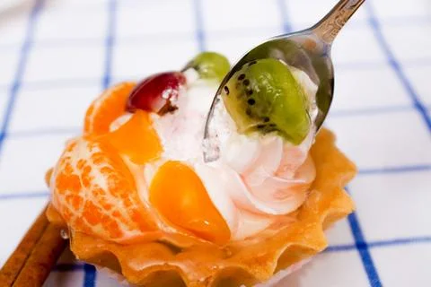 Dessert in the form of a cake Stock Photos