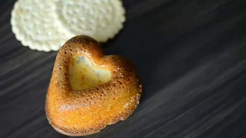 Dessert in the form of heart Stock Footage 74288337
