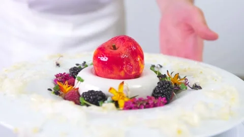 A dessert in the form of a peach. Stock Footage 141712078