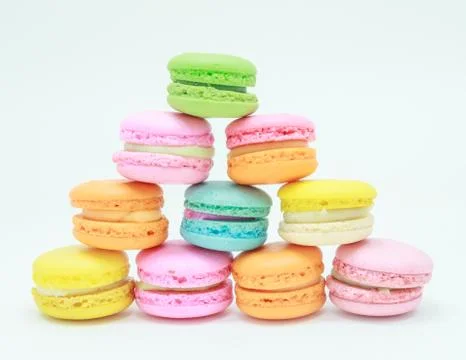Dessert french macaroons Stock Photos
