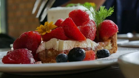 Dessert fruit with mixed berry. Stock Footage 105713641