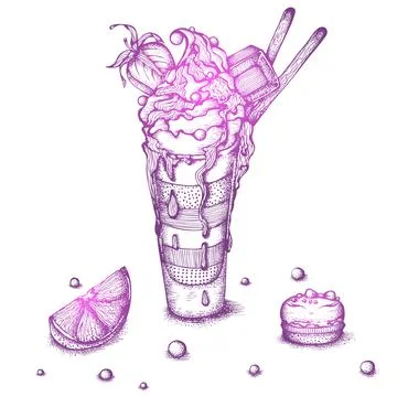 Dessert in a glass Stock Illustration