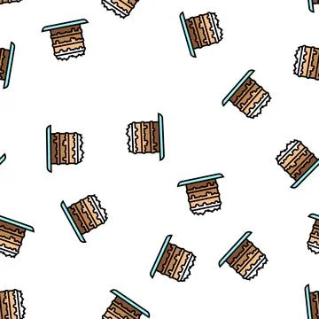 Dessert ice cream vector seamless pattern Stock Illustration