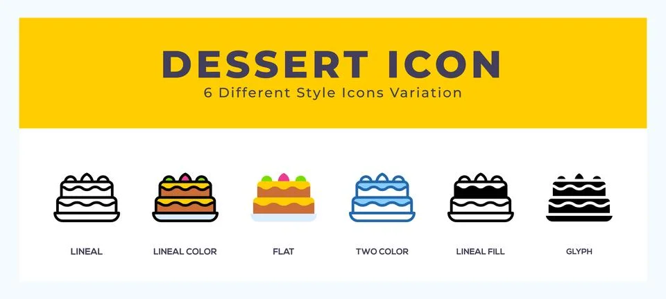 Dessert icon set. Design elements for logo Illustrazione stock