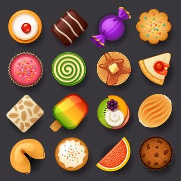 Dessert icon set Stock Illustration