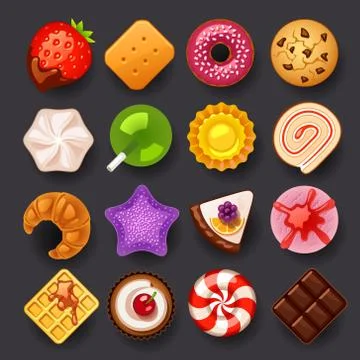 Dessert icon set Stock Illustration