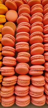Dessert macaroni for background close-up Stock Photos