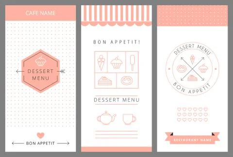 Dessert Menu Card Design template. Stock Illustration