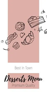 Dessert menu vertical banner Stock Illustration