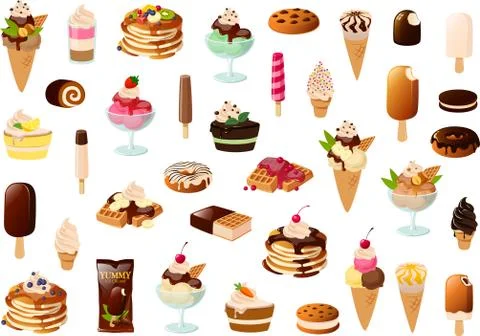 Dessert mix Stock Illustration