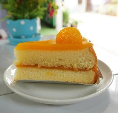 Dessert - Orange cake Stock Photos