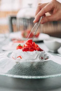 Dessert Pavlova Stock Photos