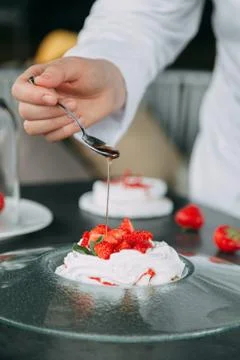 Dessert Pavlova Foto stock