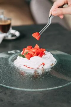 Dessert Pavlova Stock Photos