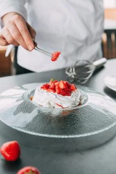 Dessert Pavlova Stock Photos