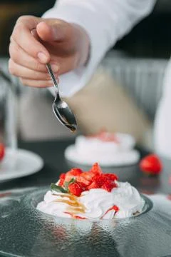 Dessert Pavlova Stock Photos