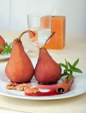 Dessert from a pear Stock Photos