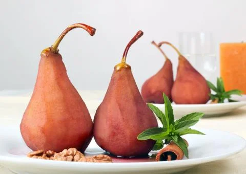 Dessert from a pear Stock Photos