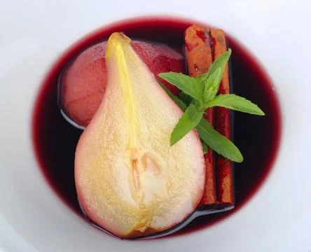 Dessert from a pear Stock Photos