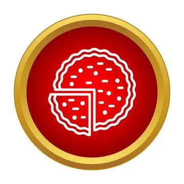 Dessert pie icon with a slice removed Stock Illustration