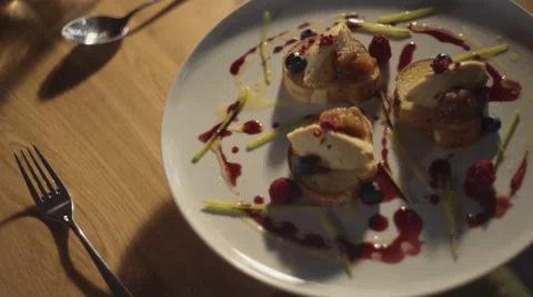 Dessert placed on a table Stock Footage 55146701