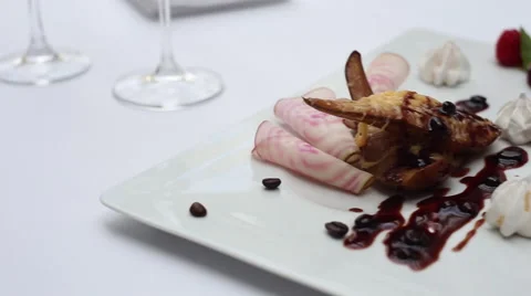 Dessert on a plate Stock Footage 60701997