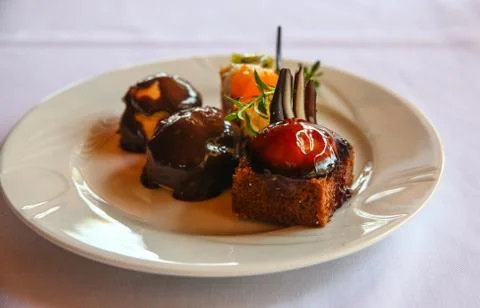 Dessert plate Stock Photos