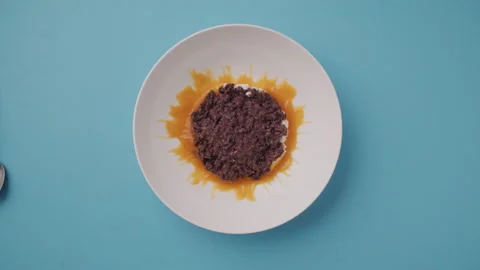 A Dessert on a Plate in Stop Motion Stock Footage 255676633