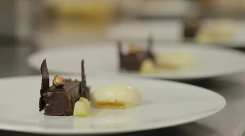 Dessert plates Stock Footage 64118794