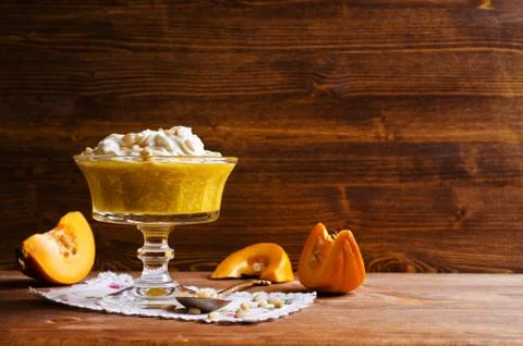 Dessert from the pumpkin Stock Photos