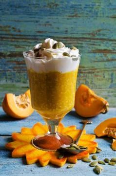 Dessert from the pumpkin Stock Photos