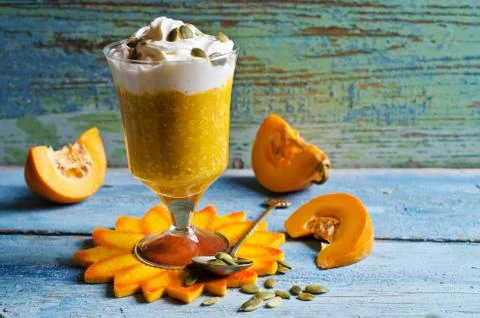 Dessert from the pumpkin Stock Photos