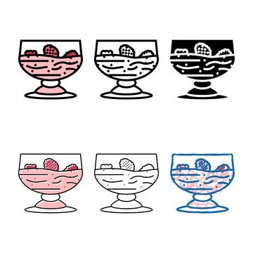 Dessert raspberry concepts fruit berry color icon vector Stock Illustration