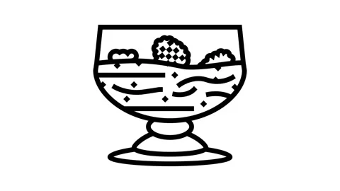 Dessert raspberry fruit berry line icon animation Stock Footage 224415193