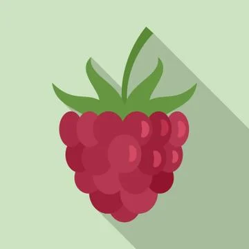 Dessert raspberry icon, flat style Illustrazione stock