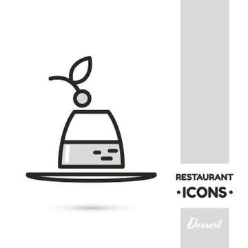 Dessert Restaurant Icon Collection Stock Illustration