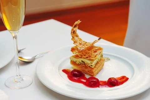 Dessert in restaurant Stock Photos