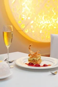 Dessert in restaurant Stock Photos