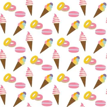 Dessert seamless pattern Illustrazione stock
