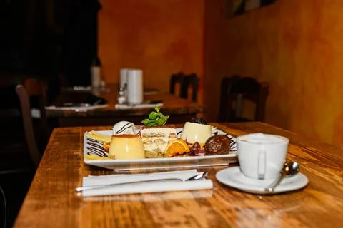 Dessert Selction with Coffee Stock Photos