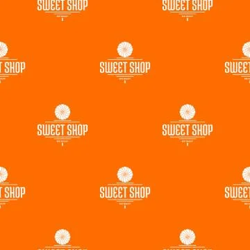 Dessert shop pattern vector orange Stock Illustration