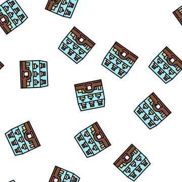 Dessert showcase in coffee cafe vector seamless pattern Illustrazione stock