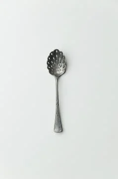 Dessert silver spoon Stock Photos