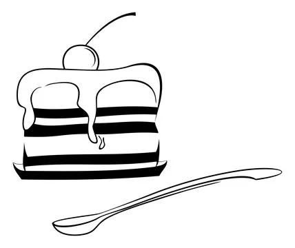 Dessert at sketch Stock Illustration