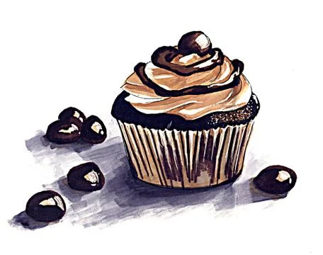 Dessert sketch. Isolated  cake Stock Illustration