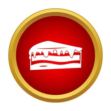Dessert slice icon representing sweet bakery food Stock Illustration