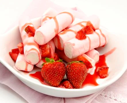 Dessert with strawberry Stock Photos
