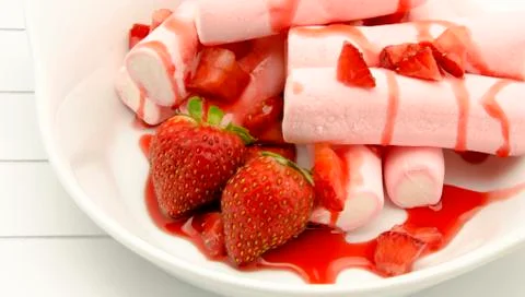 Dessert with strawberry Stock Photos