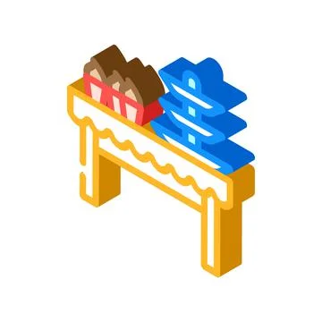 Dessert table buffet isometric icon vector illustration イラスト素材